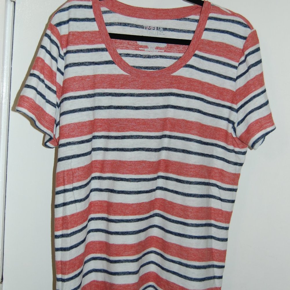 Striped, red, white and blue t-shirty